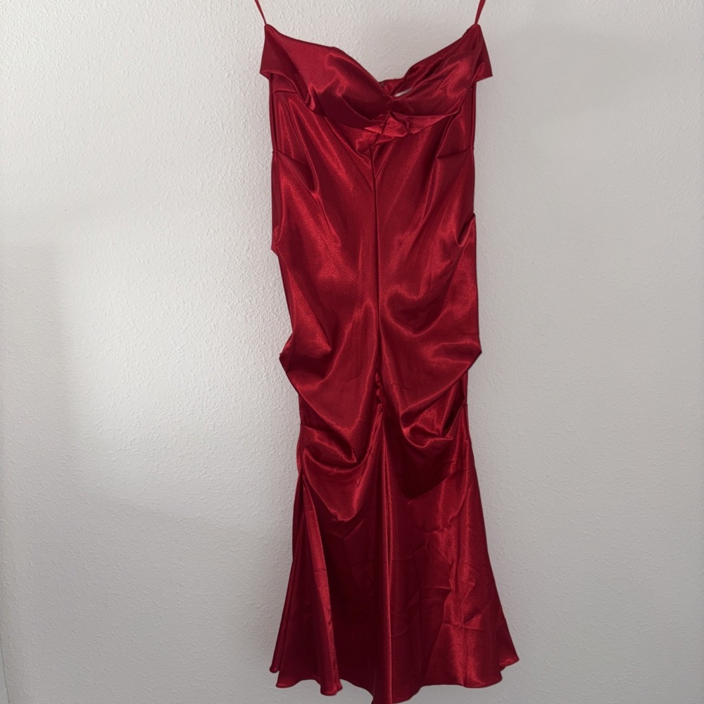 Cote A Cote Women's Red Size 10 Strapless Dress Fit And Flare